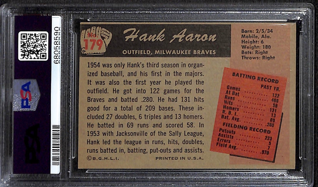 1955 Bowman Hank Aaron #179 Graded PSA 5