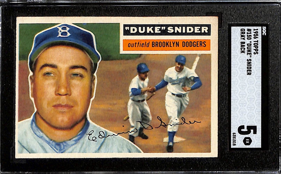 1956 Duke Snider #150 (Gray Back) Graded SGC 5