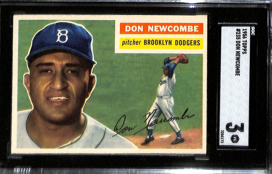 (3) Dodgers Graded 1956 Topps - Podres SGC 7, Zimmer SGC 4, & Newcombe SGC 3