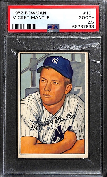 1952 Bowman Mickey Mantle #101 Graded PSA 2.5