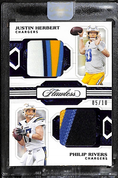 Lot of (2) 2020 Flawless Dual Patch Lot w. Herbert/Philips (Herbert RC) #/10 & Brown/Jackson Logo Patch #/6