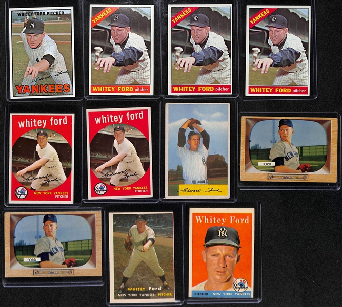 Lot of (20) Vintage 1950s & 60s Baseball Cards w. Rizzuto, Berra, Martin and Ford