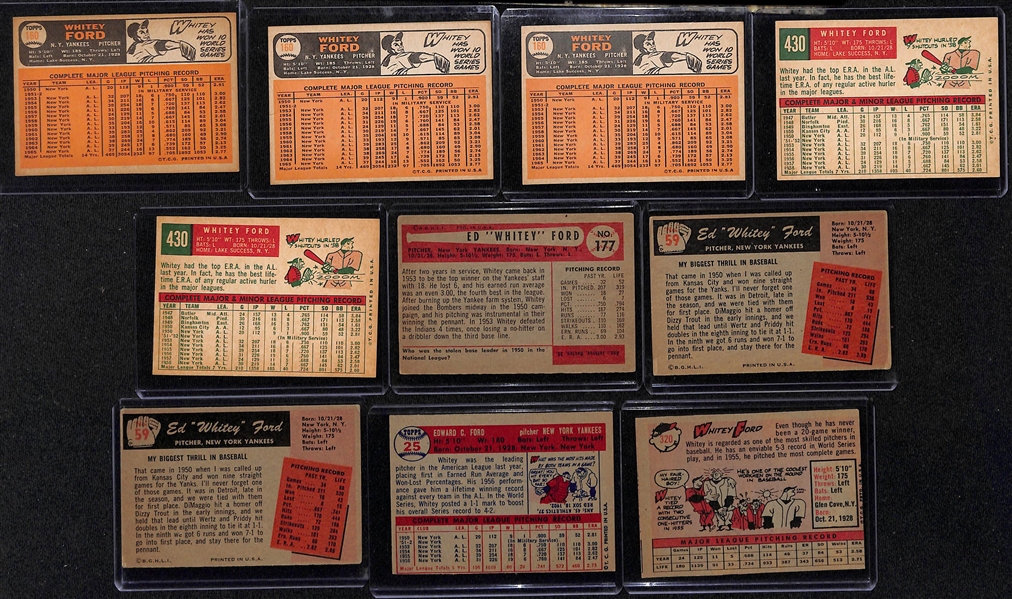 Lot of (20) Vintage 1950s & 60s Baseball Cards w. Rizzuto, Berra, Martin and Ford