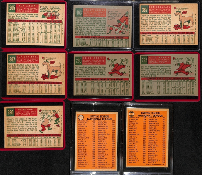 Lot of (26) Vintage 1950s & 60s Baseball Cards w. 1959 Topps Don Larsen w. Auto, Koufax, Drysdale and More - JSA Auction Letter