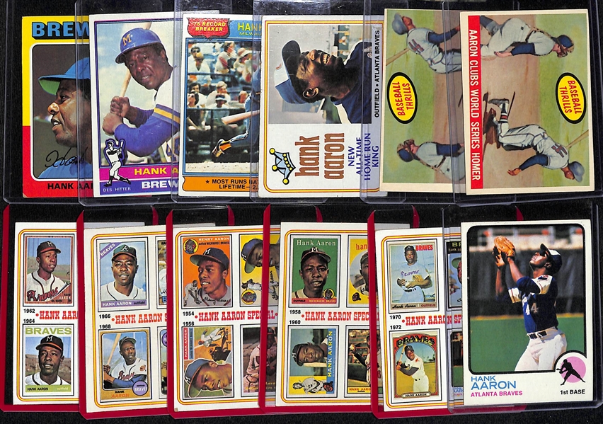 Lot of (12) Vintage Hank Aaron Baseball Cards w. (2) 1959 Topps # 467