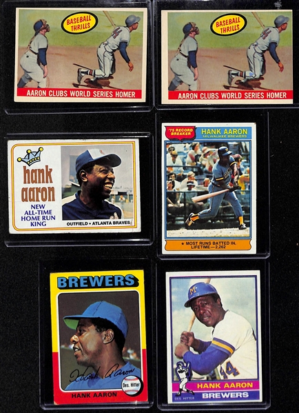 Lot of (12) Vintage Hank Aaron Baseball Cards w. (2) 1959 Topps # 467