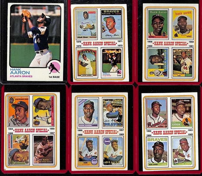 Lot of (12) Vintage Hank Aaron Baseball Cards w. (2) 1959 Topps # 467