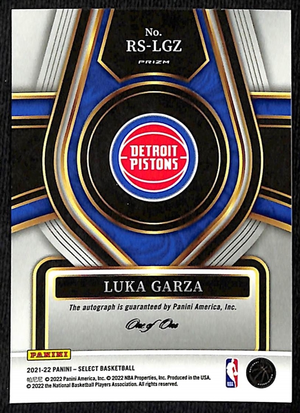 2021-22 Select Basketball Luka Garza Snakeskin Autograph #d 1/1