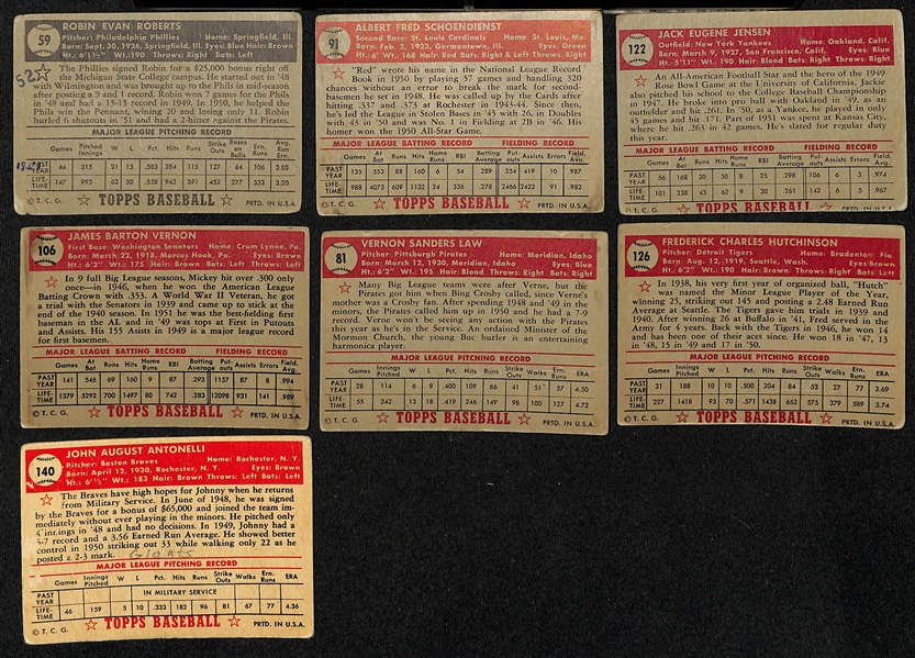 Lot of (30) 1952 Topps Baseball Cards w. Robin Roberts