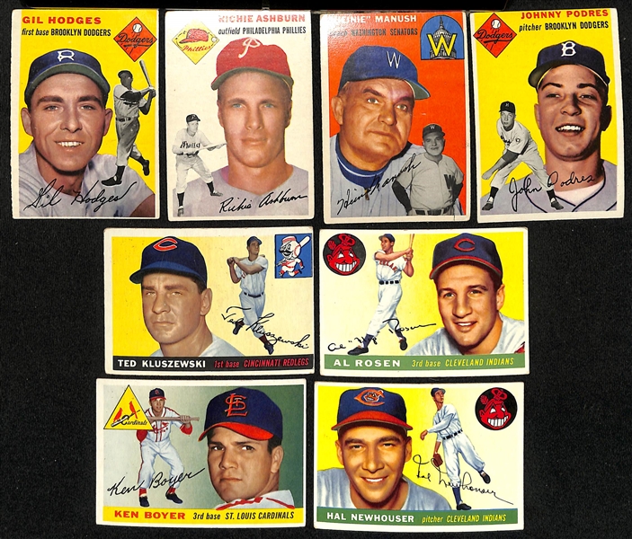 Lot of (17) 1954 & (28) 1955 Topps Baseball Cards w. 1954 Gil Hodges