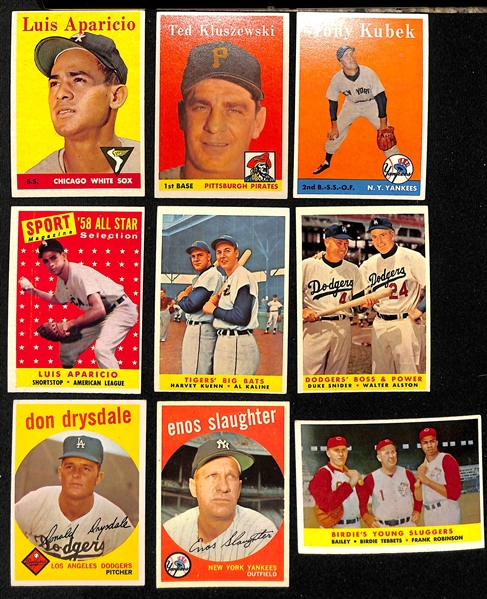 Lot of (27) 1958, (7) 1959 Topps Baseball Cards & 1966 Fergie Jenkins Rookie Card