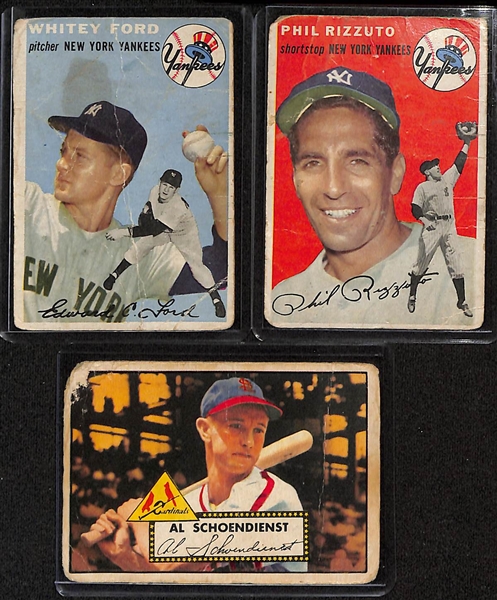 Lot of (16) 1952-1954 Topps & Bowman Baseball Cards w. 1952 Topps Phil Rizzuto