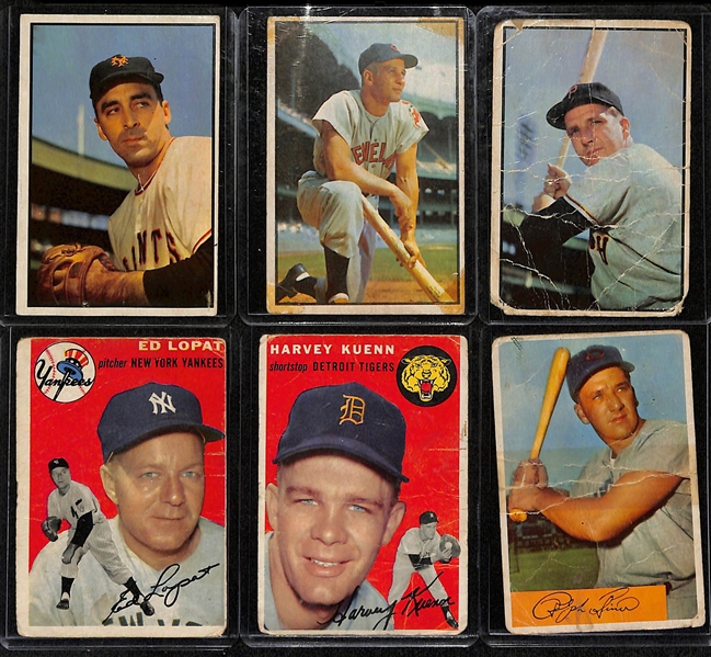 Lot of (16) 1952-1954 Topps & Bowman Baseball Cards w. 1952 Topps Phil Rizzuto