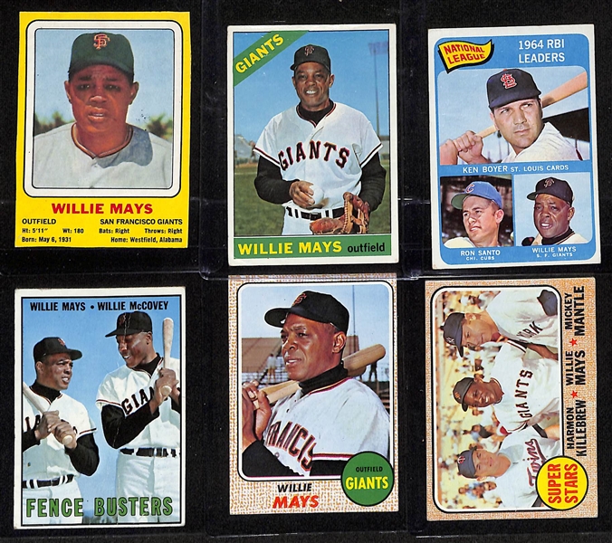 Lot of (12) Vintage Willie Mays Baseball Cards w. 1969 Transogram Card