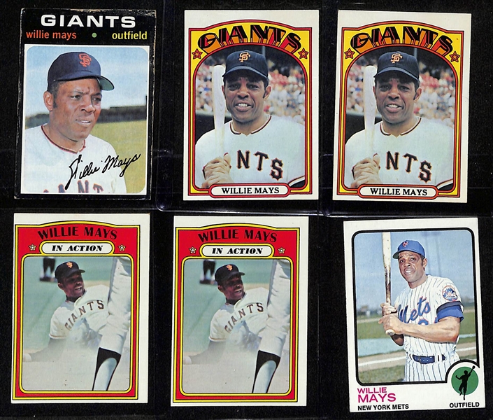 Lot of (12) Vintage Willie Mays Baseball Cards w. 1969 Transogram Card