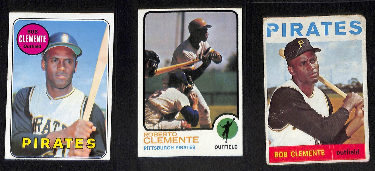 Lot of (9) Topps Roberto Clemente Baseball Cards w. 1966 Topps #300