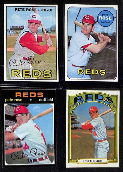 Lot of (10) Topps Pete Rose Baseball Cards w. 1965 Topps #207