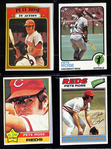 Lot of (10) Topps Pete Rose Baseball Cards w. 1965 Topps #207