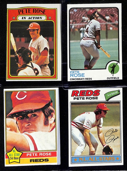 Lot of (10) Topps Pete Rose Baseball Cards w. 1965 Topps #207