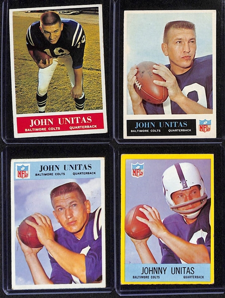 Lot of (11) Johnny Unitas Football Cards w. 1964 Philadelphia