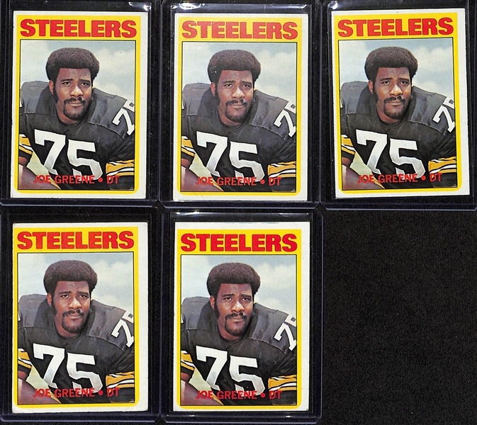 Lot of (6) Bradshaw (2nd year) & (5) Joe Greene (2nd year) 1972 Topps Football Cards