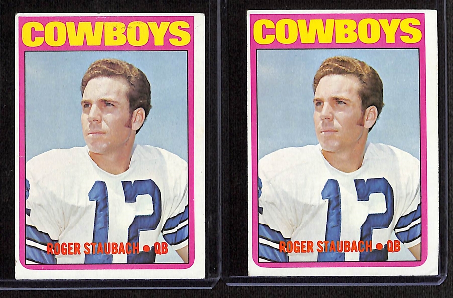 Lot of (5) Topps 1972 Roger Staubach #200 Cards