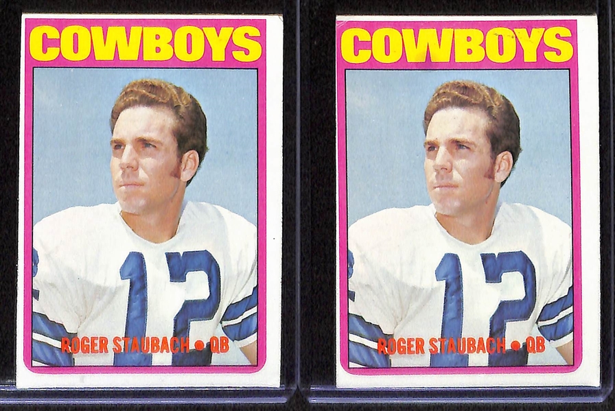 Lot of (5) Topps 1972 Roger Staubach #200 Cards