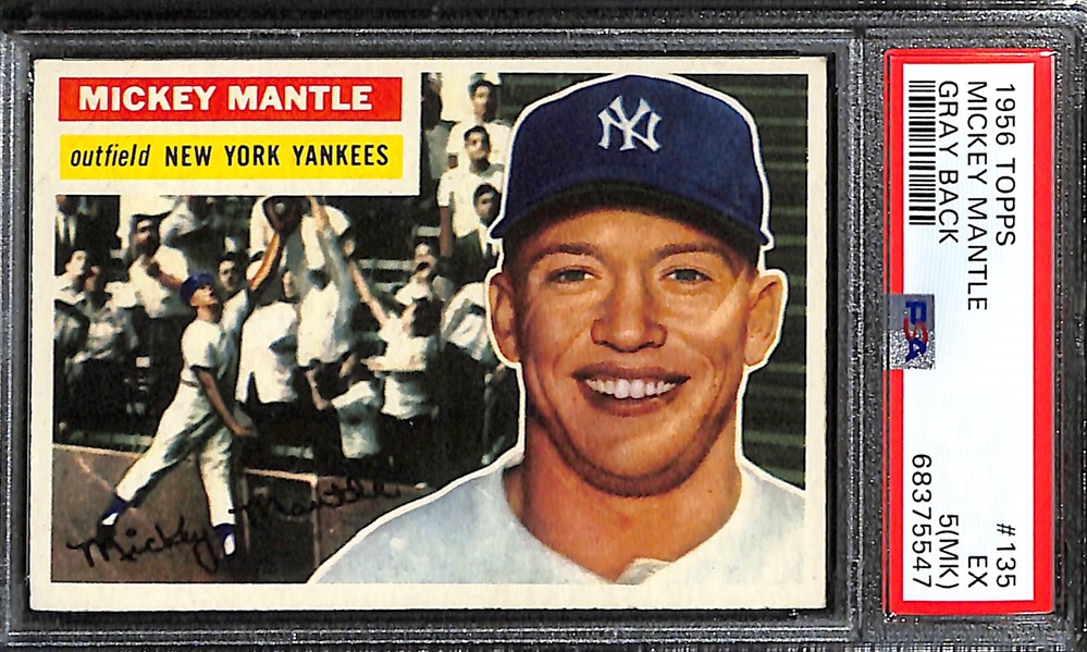 1956 Topps Mickey Mantle #135 Graded PSA 5(MK)