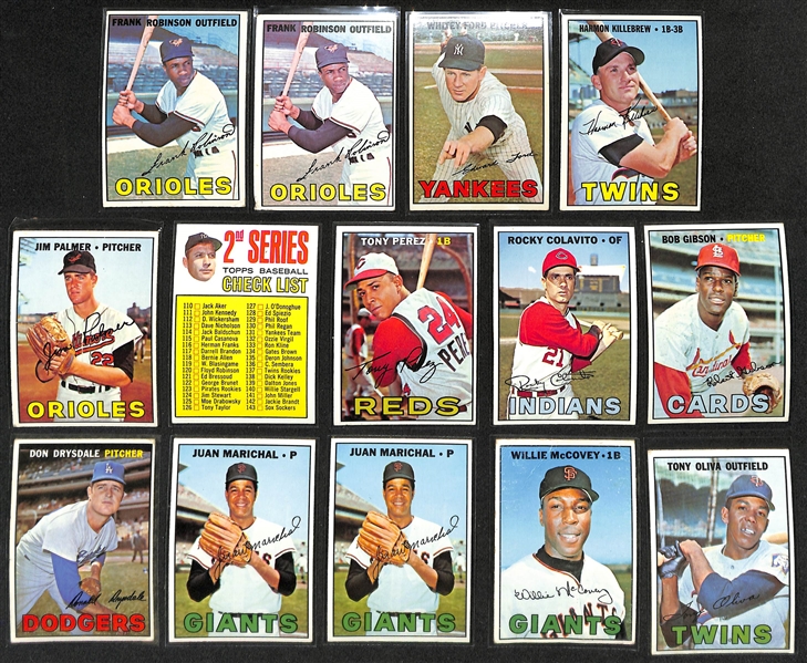 Lot of (500+) 1967 Topps Baseball Cards w. (2) Frank Robinson Cards