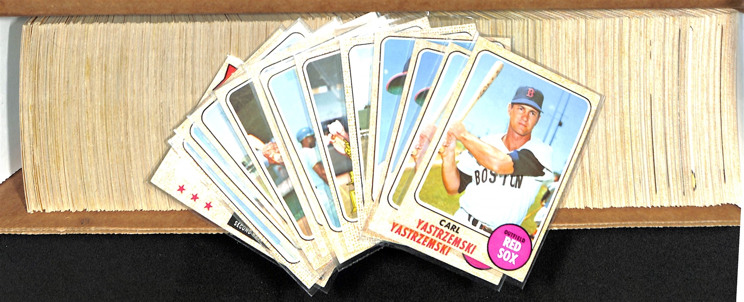 Lot of (600+) 1968 Topps Baseball Cards w. (2) Carl Yastrzemski Cards