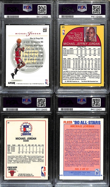 Lot of (45+) Michael Jordan Cards w. (4) PSA Graded w. 1990 Fleer All-Stars #5 PSA 7