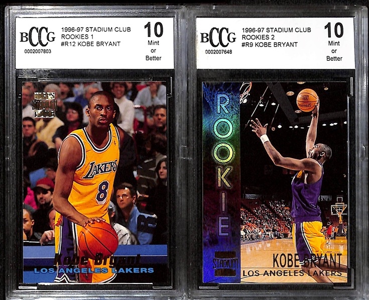 Lot of (5) Graded Kobe Bryant Rookie Cards w. 1996-97 Ultra # 52 BCCG 10