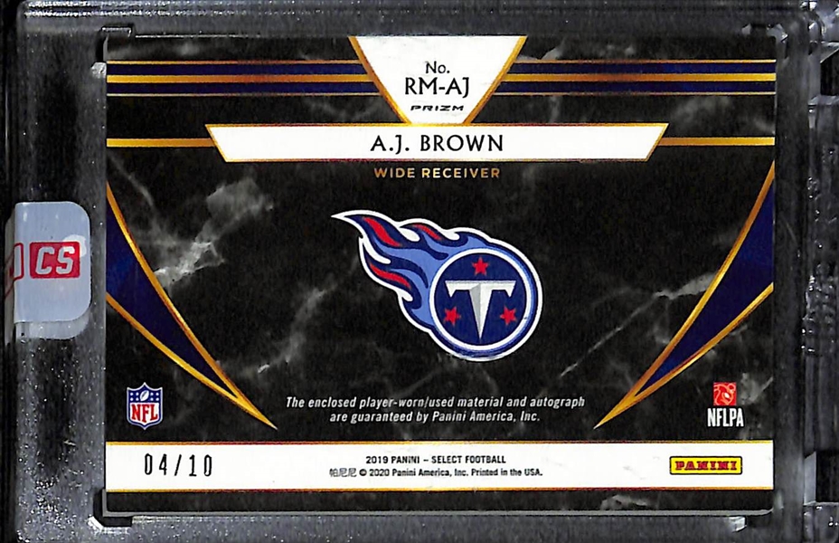 2019 Panini Select A.J. Brown Gold Rookie Patch Autograph #d 4/10