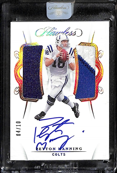 2020 Panini Flawless Peyton Manning Patch Autographed #d 4/10