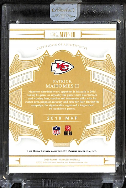 2020 Panini Flawless Patrick Mahomes MVPs Ruby #d 16/20