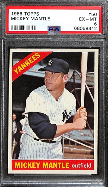 1966 Topps Mickey Mantle #50 Graded PSA 6 