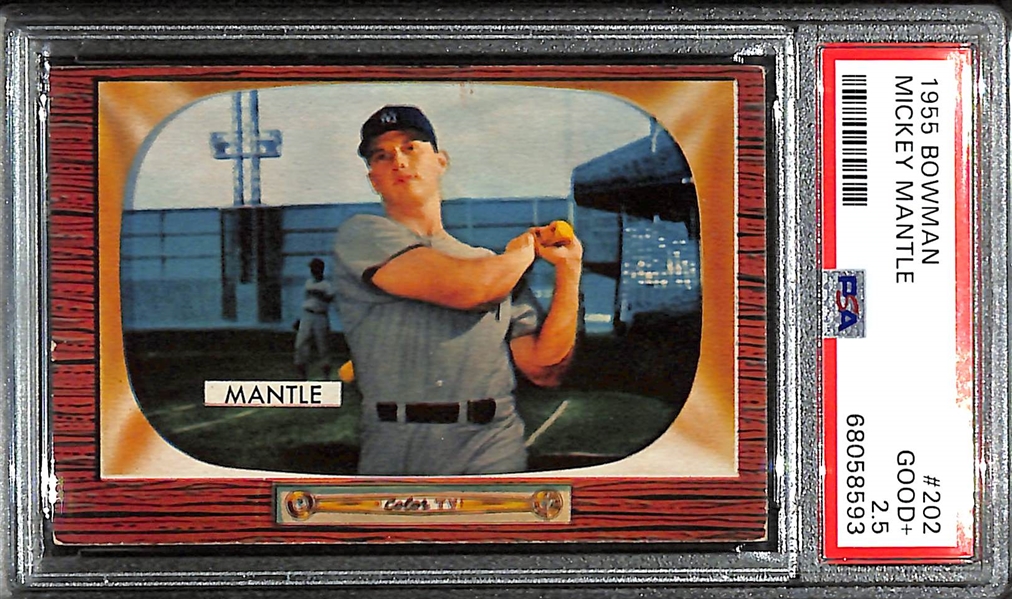 1955 Bowman Mickey Mantle #202 Graded PSA 2.5