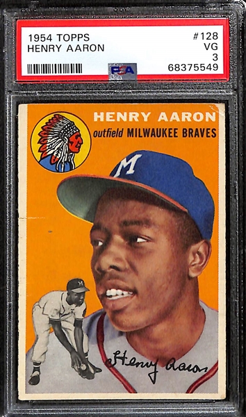 1954 Topps Hank Aaron #128 Rookie Card Graded PSA 3