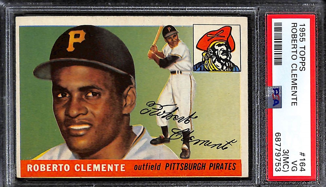 1955 Topps Roberto Clemente #164 Rookie Card Graded PSA 3.5(MC)