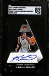 2012-13 Panini Preferred Kawhi Leonard #501 Autographed Rookie Card - Silver  Choice Award #22/25 (SGC 8)