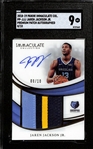2018-19 Panini Immaculate Collection Jaren Jackson Jr. Autographed Premium Patch  Gold #8/10 SGC 9