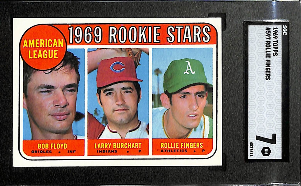 1969 Topps Baseball Card Complete Set of 664 Cards w. #597 Rollie Fingers RC SGC 7 & #260 Reggie Jackson RC SGC 2