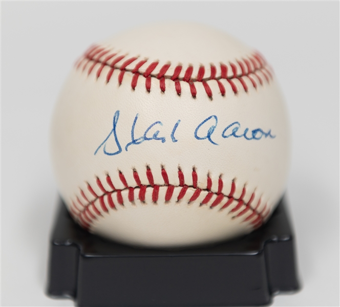 Hank Aaron Signed Official NL Baseball - PSA/DNA COA & Graded 8.5 (Auto Grade 8, Baseball Grade 9)