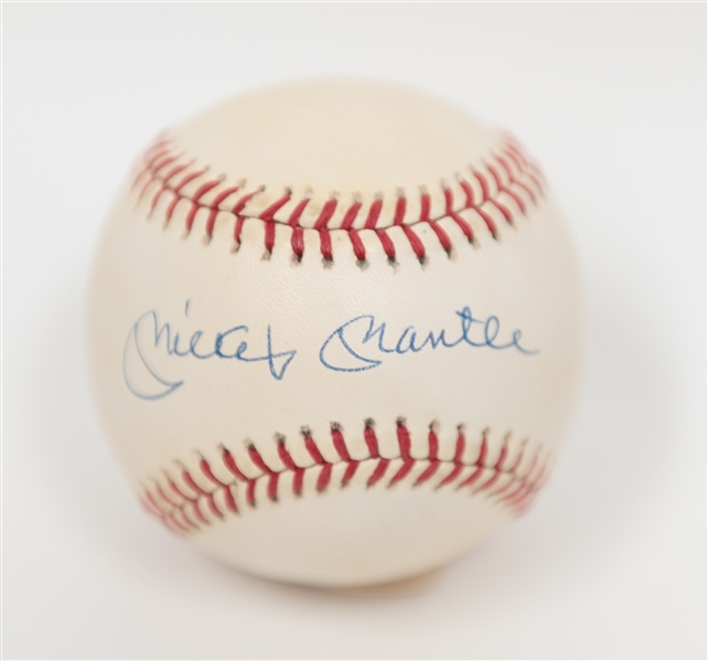 Mickey Mantle Signed Official NL Baseball - PSA/DNA COA & Graded 7.5 (Auto Grade 8, Baseball Grade 7)