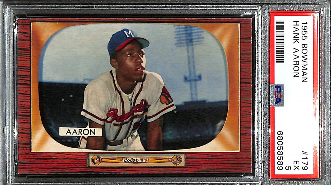 1955 Bowman Hank Aaron #179 Graded PSA 5