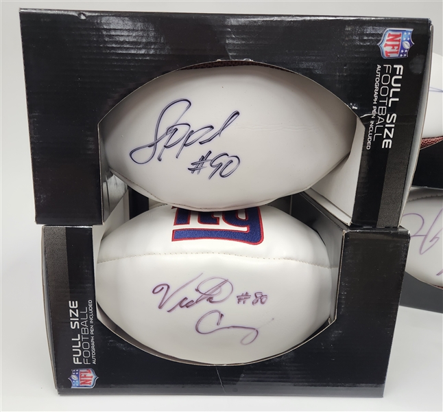 Lot of (6) Autographed Footballs w. Joe Theisman, Eli Manning, Jason Pierre Paul and Others (JSA Certs)