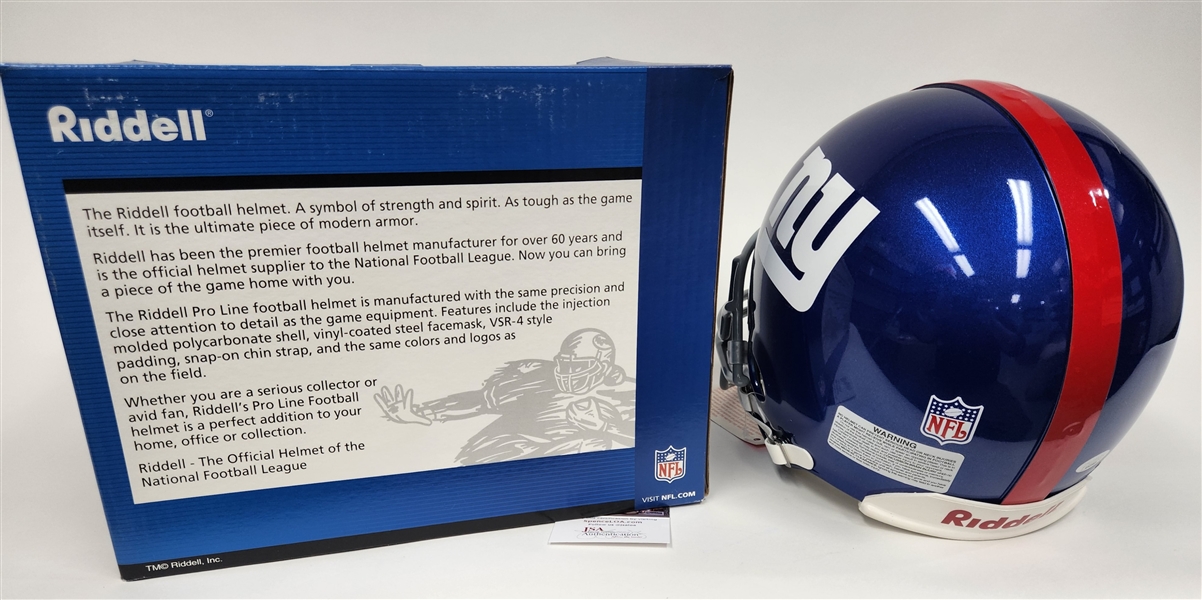 Tiki Barber Autographed On Field Riddell Authentic New York Giants Helmet (JSA Cert)