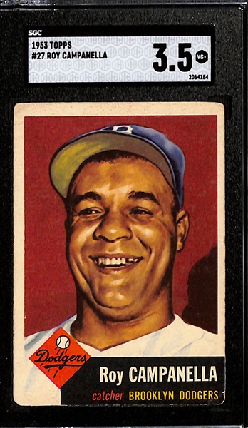 1953 Topps Roy Campanella #27 Graded SGC 3.5