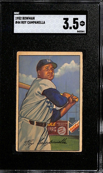 3-Card Roy Campanella Lot 1952 Bowman (SGC 3.5), 1953 Bowman Color (SGC 1), 1955 Bowman (SGC 2)