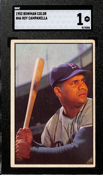 3-Card Roy Campanella Lot 1952 Bowman (SGC 3.5), 1953 Bowman Color (SGC 1), 1955 Bowman (SGC 2)